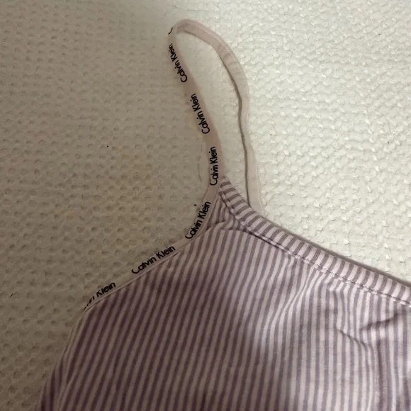 Calvin Klein Women's Lavender Striped Pajama Set - Picture 2 of 6